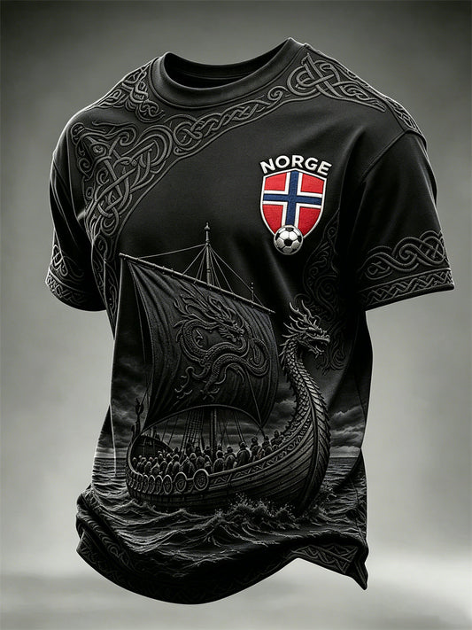 Menns Norge fotball Viking skip Celtic Knuter Skriv ut korte ermer t-skjorte