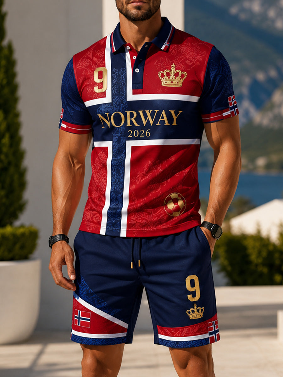 Menns norske fotballkamp jubelelement kunst print Polo Sutt