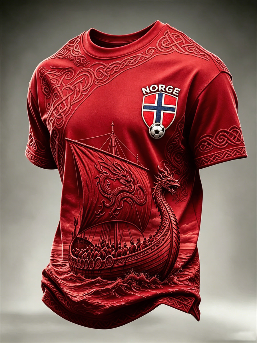 Menns Norge fotball Viking skip Celtic Knuter Skriv ut korte ermer t-skjorte