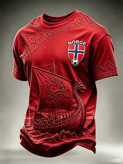 Menns Norge fotball Viking skip Celtic Knuter Skriv ut korte ermer t-skjorte