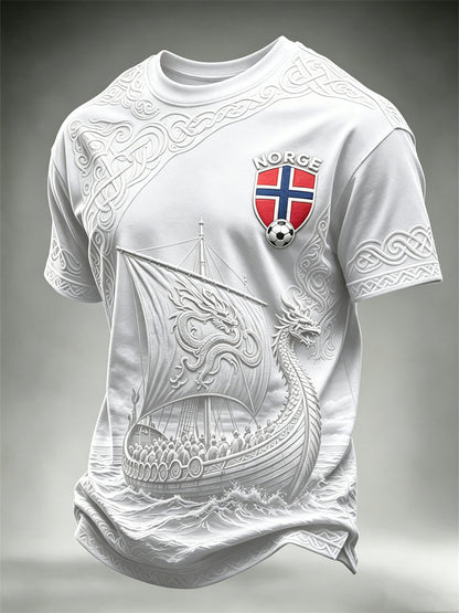 Menns Norge fotball Viking skip Celtic Knuter Skriv ut korte ermer t-skjorte