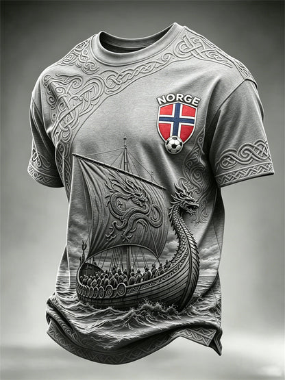 Menns Norge fotball Viking skip Celtic Knuter Skriv ut korte ermer t-skjorte