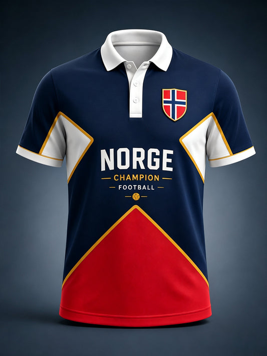 Herrepolo med minne-trykk for Norgesdagen