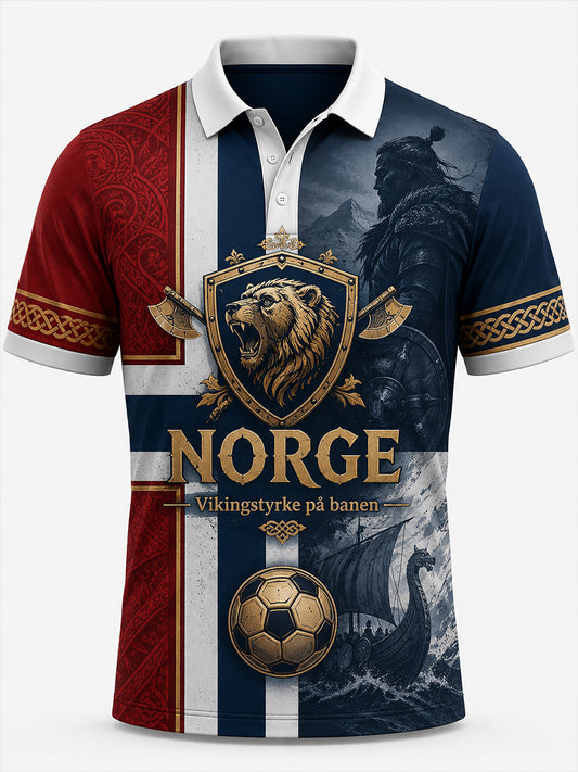 Herrepolo med minne-trykk for Norgesdagen