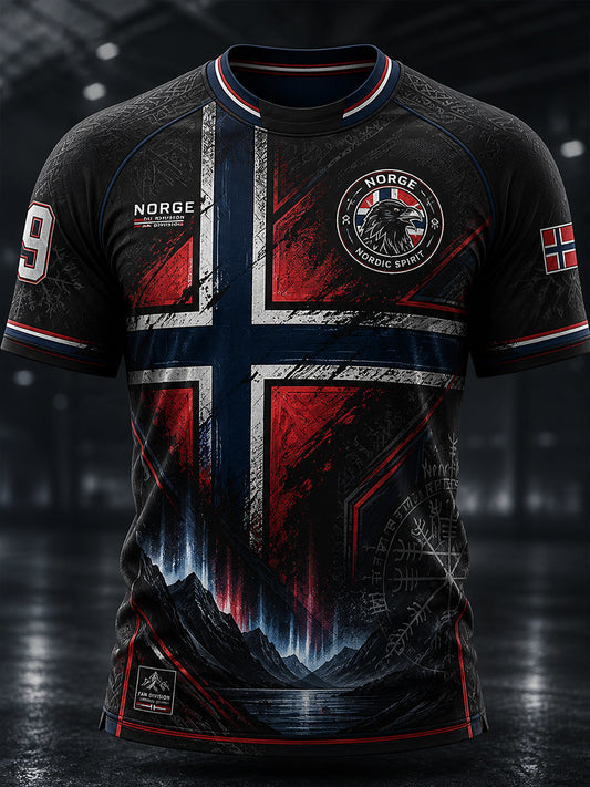 Herre Viking Norge T-skjorte med korte ermer