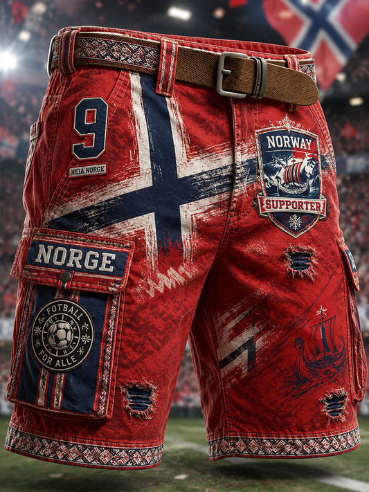 Menns Viking Norge-kunsttrykk hverdagsshortser
