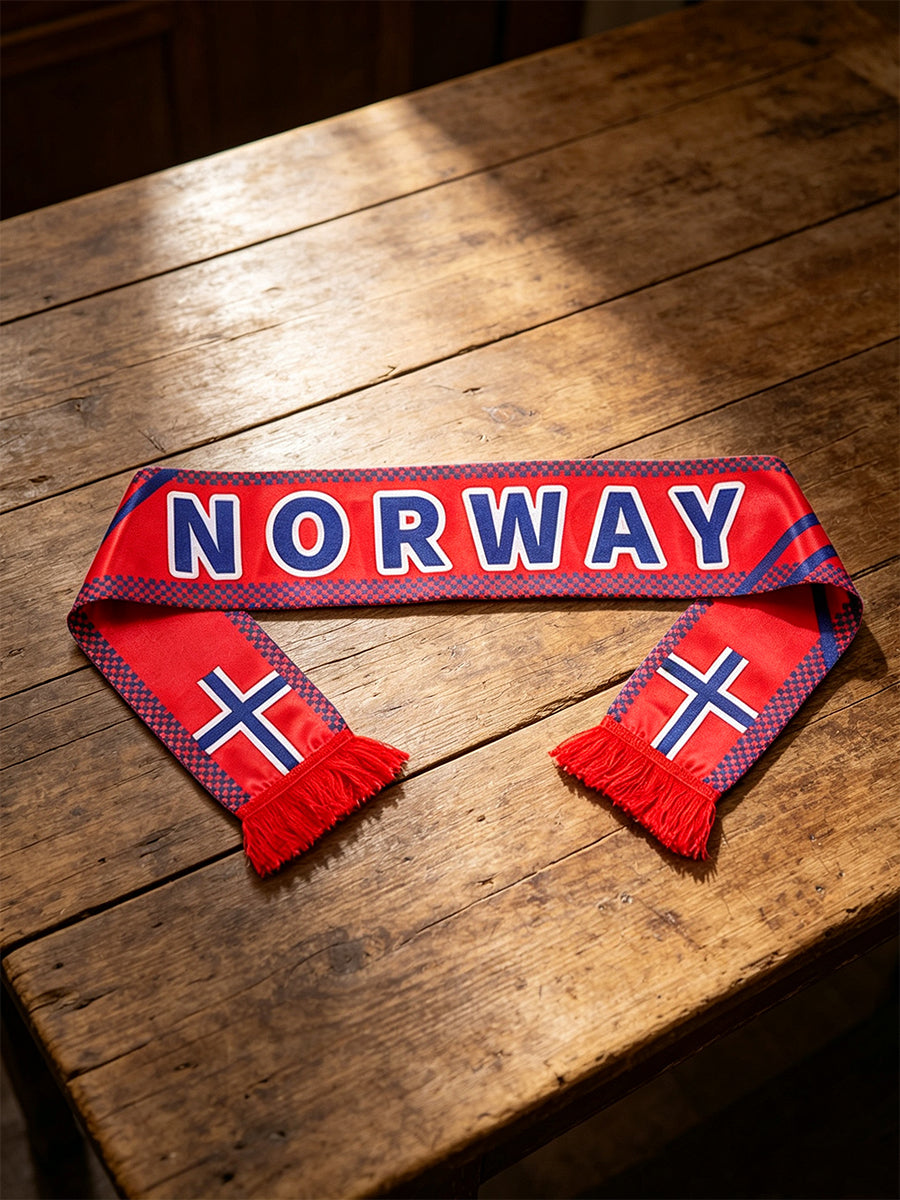 Norge-flagg Norge-trykk Franset trim Skjerf