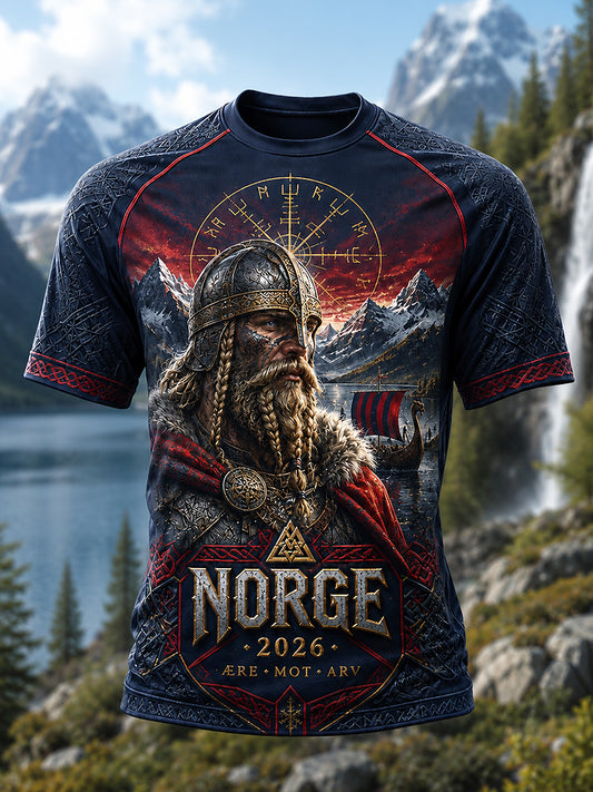 Retro norsk vikingkriger klassisk hverdags-T-skjorte