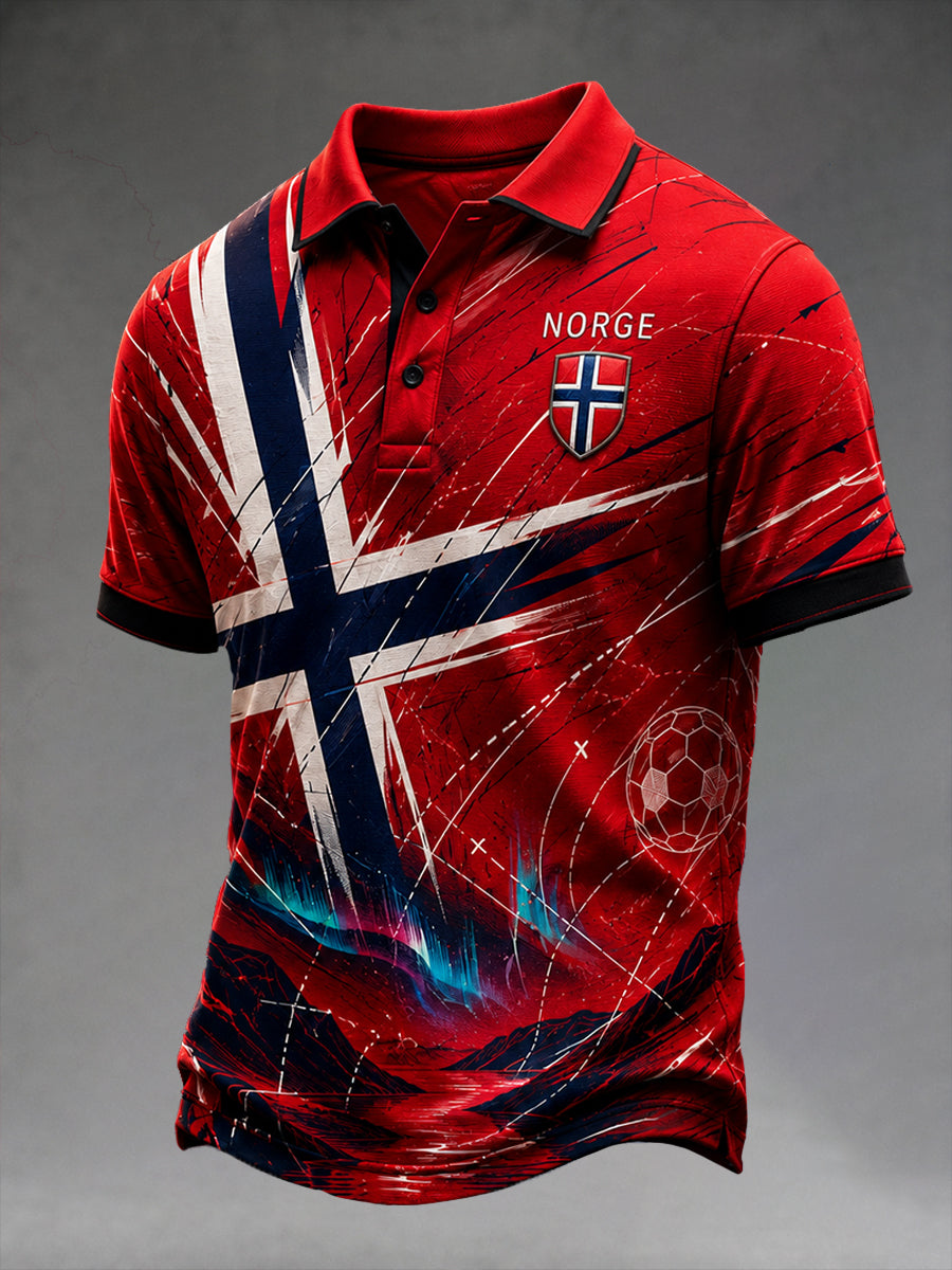Retro Norge Viking Nordisk-stil Kunsttrykk Avslappet Poloskjorte