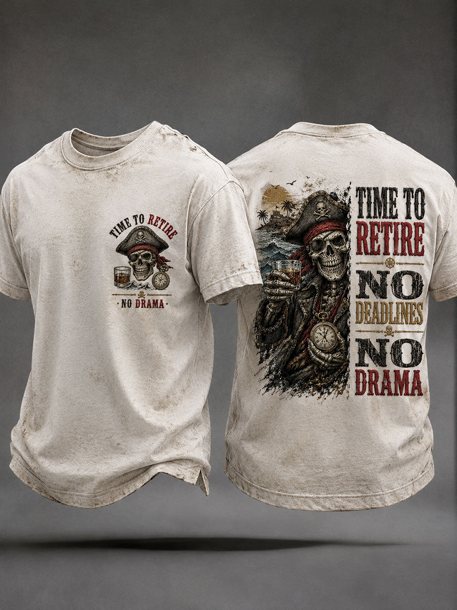 Mäns 'Tid att pensionera inga deadlines No Drama' T-shirts