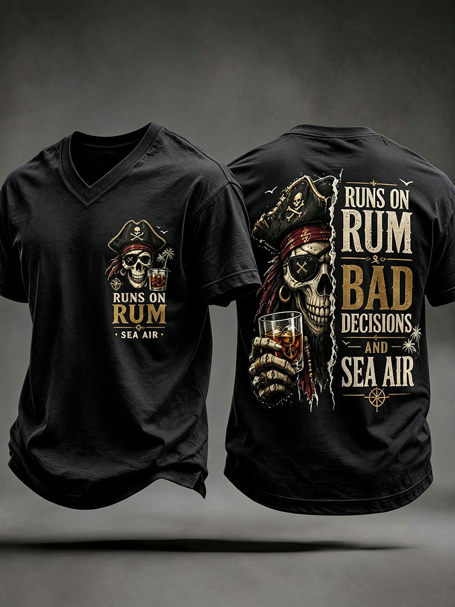 Mäns "kör på rom, dåliga beslut och havsluft" T-shirts