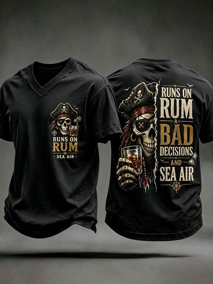 Mäns "kör på rom, dåliga beslut och havsluft" T-shirts