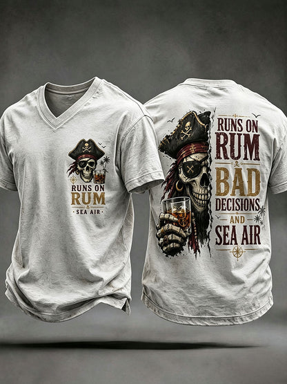 Mäns "kör på rom, dåliga beslut och havsluft" T-shirts