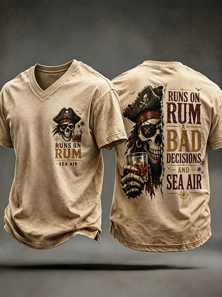 Mäns "kör på rom, dåliga beslut och havsluft" T-shirts