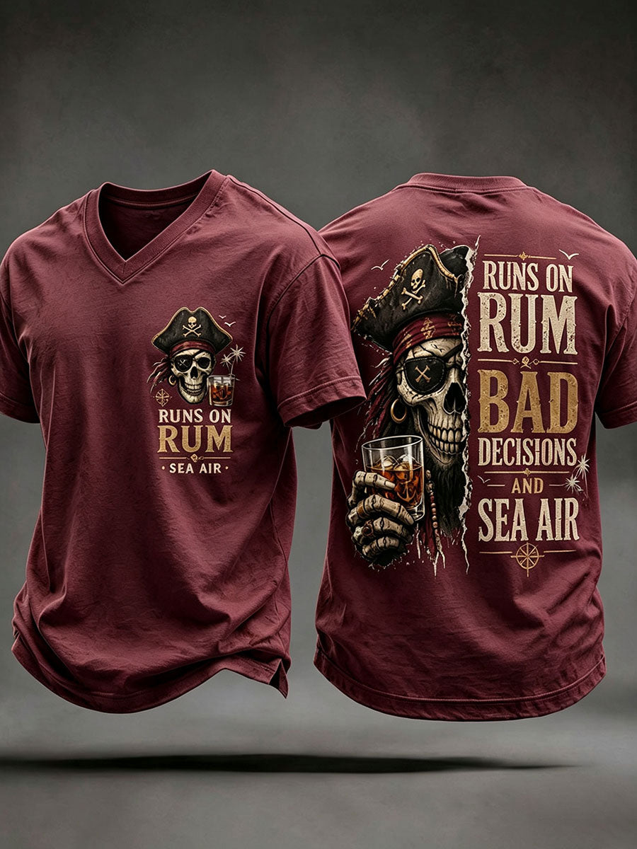 Mäns "kör på rom, dåliga beslut och havsluft" T-shirts