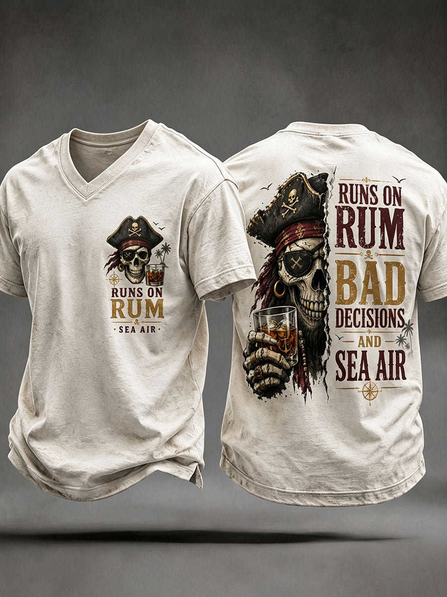 Mäns "kör på rom, dåliga beslut och havsluft" T-shirts