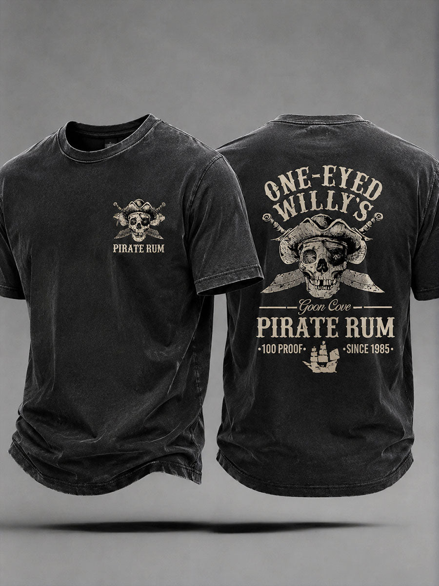 Mäns enögda Willies Rum Pirate Rum Fun Casual Unisex T-shirt