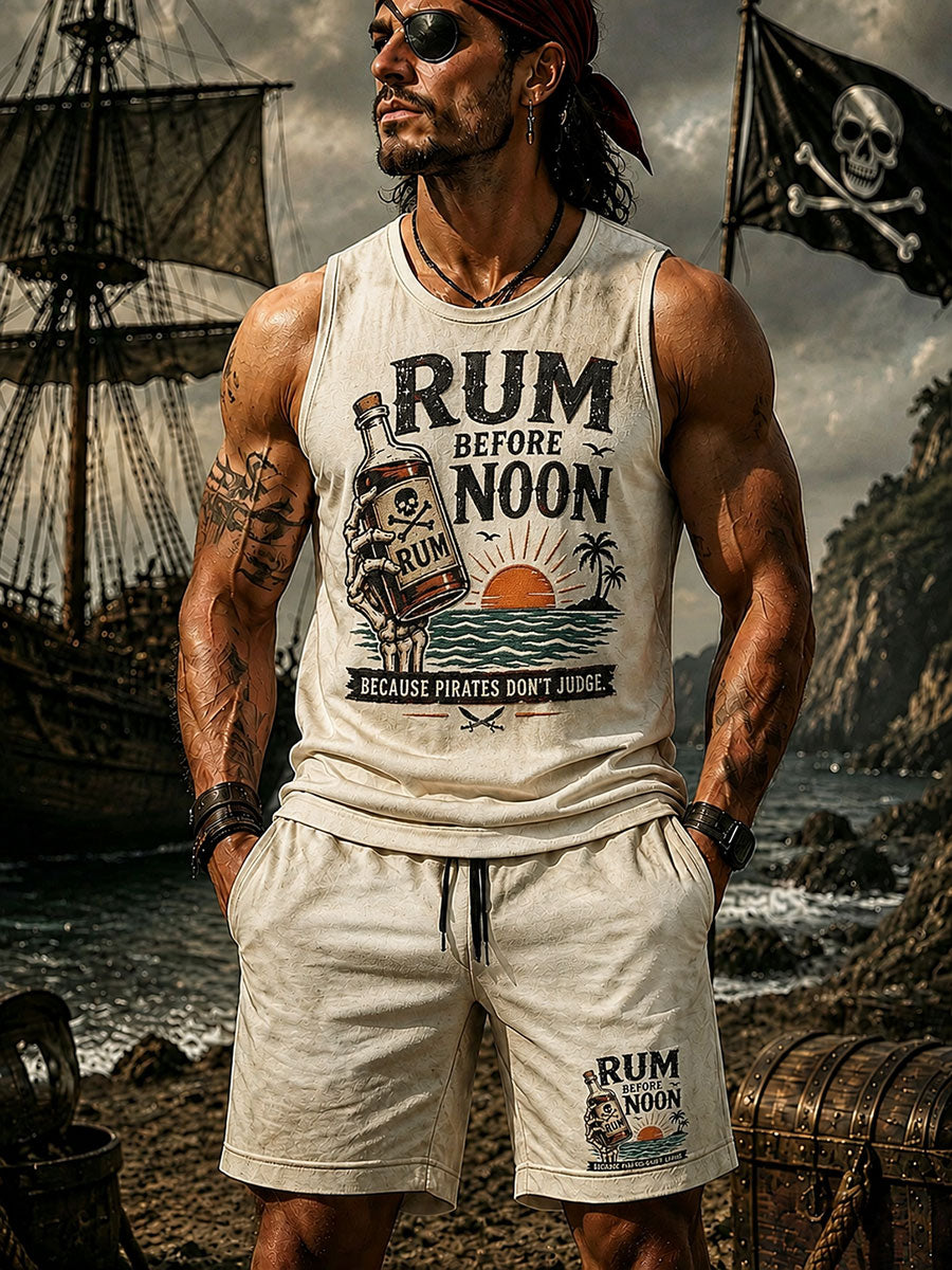 Mäns "Rum före lunch eftersom pirater inte dömer" 2-stycke Sets