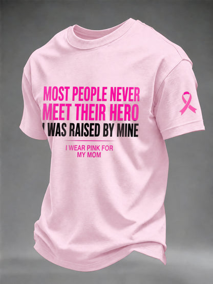 Mäns bröstcancer medvetenhet Riktiga män bär rosa T-shirt