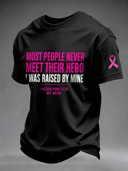 Mäns bröstcancer medvetenhet Riktiga män bär rosa T-shirt