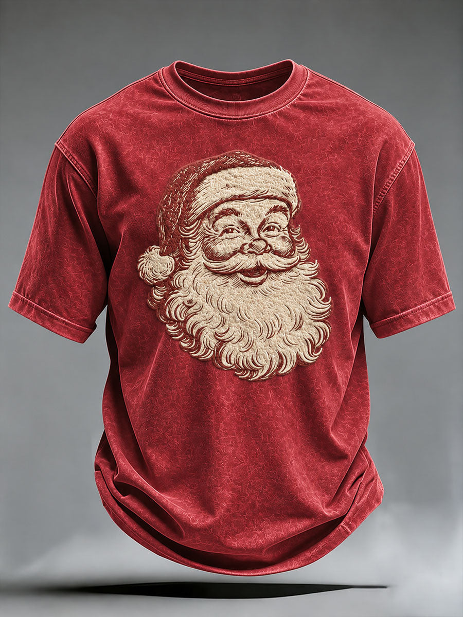 Herr T-shirt med vintagejulmotiv – tomte- och jultema