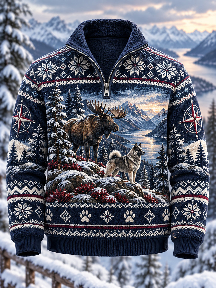 Herrens Norges jakt sesongen Fleece-moded standkollar-weatshirt