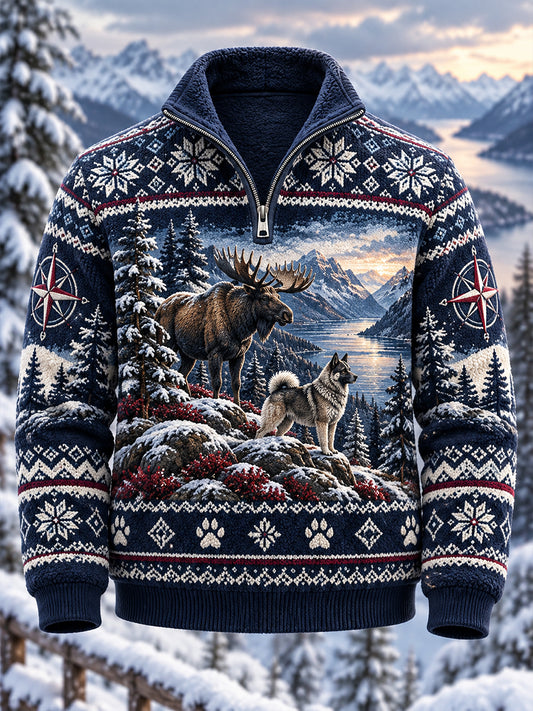 Herrens Norges jakt sesongen Fleece-moded standkollar-weatshirt