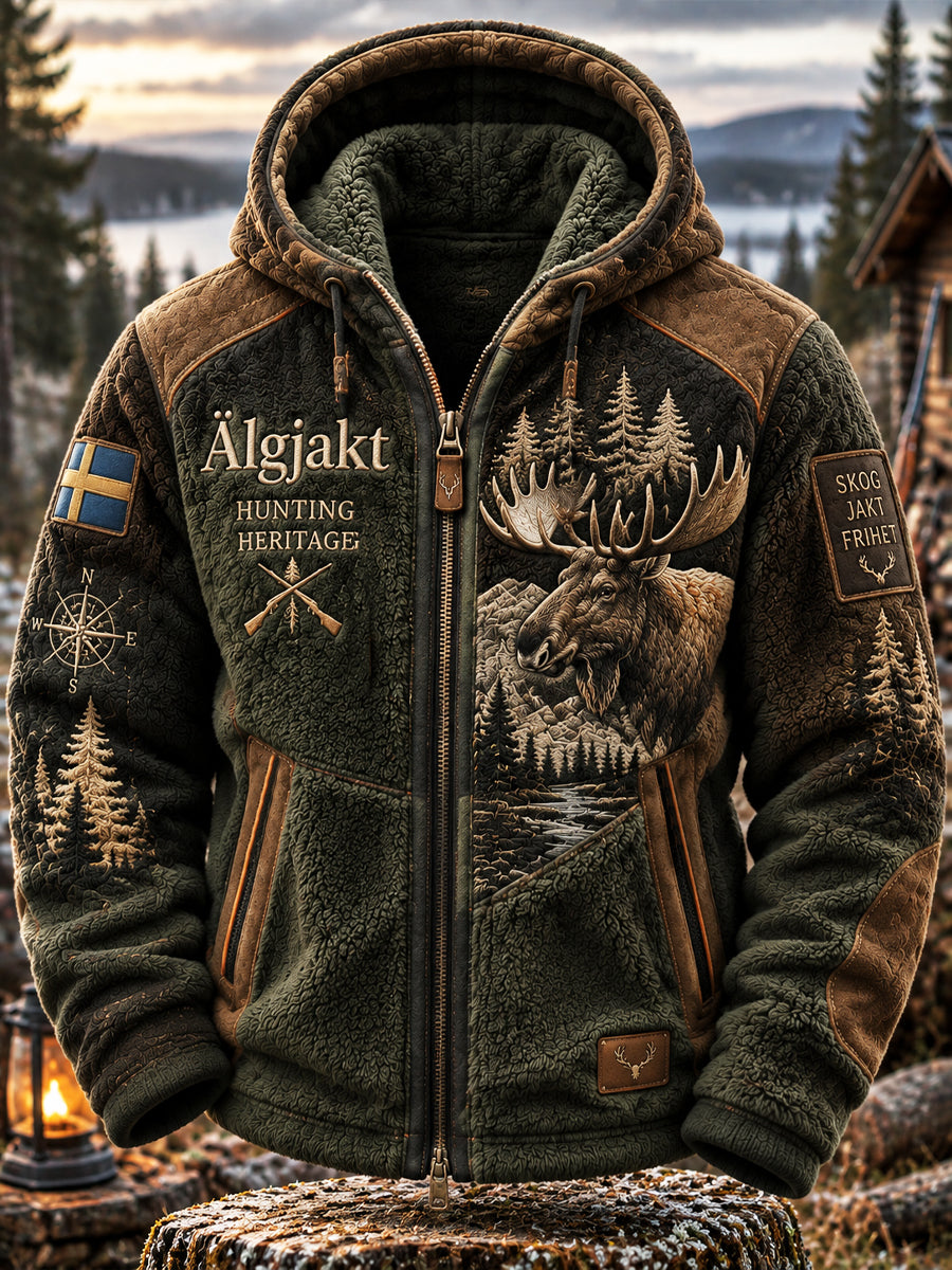 Mäns Moose & Kompass Nordic Fleece Jacka