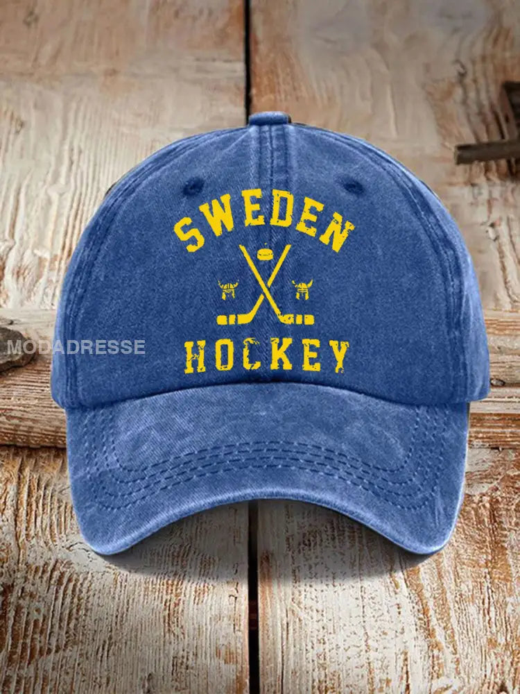 Svensk Ishockey tryckt Casual Unisex Caps blå / ONE