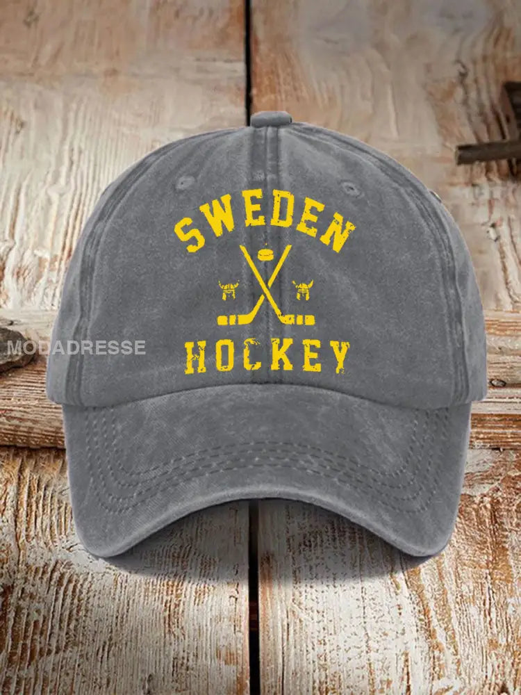 Svensk Ishockey tryckt Casual Unisex Caps grå / ONE