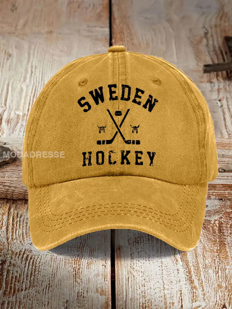 Svensk Ishockey tryckt Casual Unisex Caps gul / ONE
