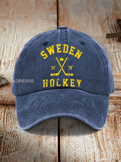 Svensk Ishockey tryckt Casual Unisex Caps marinblå / ONE