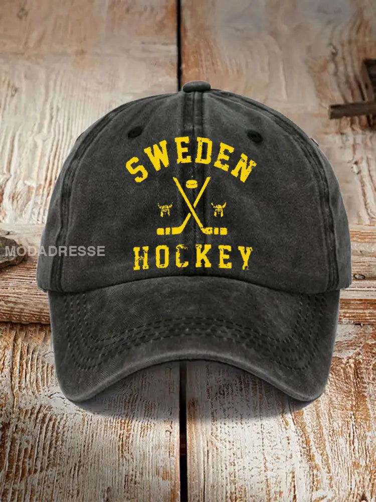 Svensk Ishockey tryckt Casual Unisex Caps svart / ONE