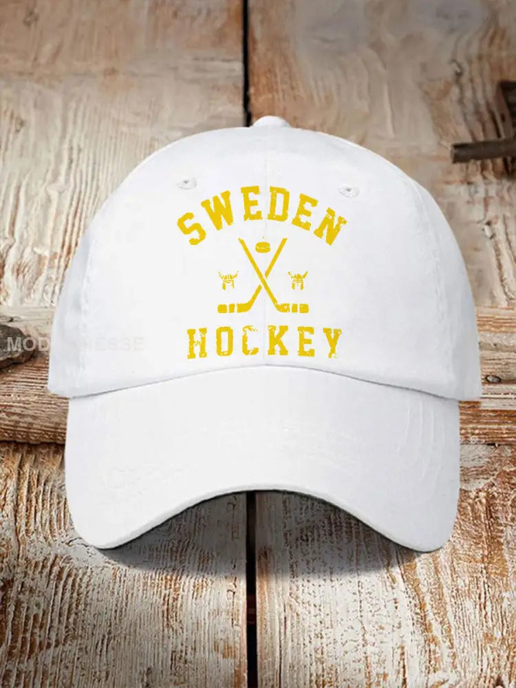 Svensk Ishockey tryckt Casual Unisex Caps vit / ONE