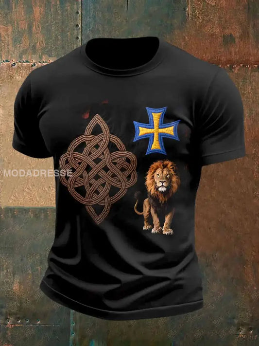 Svenska Viking keltisk knop Skriv ut Casual T-shirt För Män som bild / S
