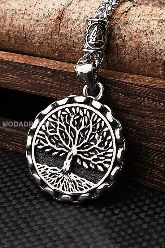 Träd of Life Pendant Halsbande stålfärg