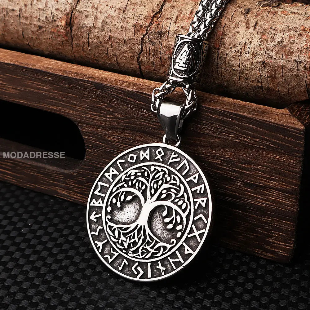 Träd of Life Pendant Halsbande stålfärg