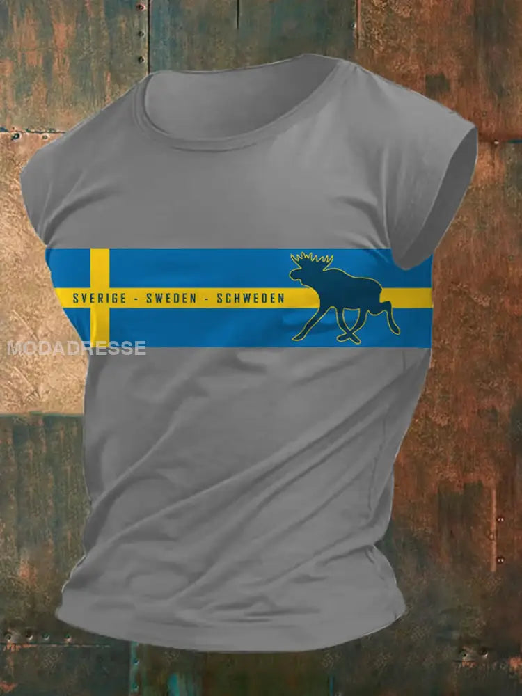 Tryckt väst till män ljusgrå / S