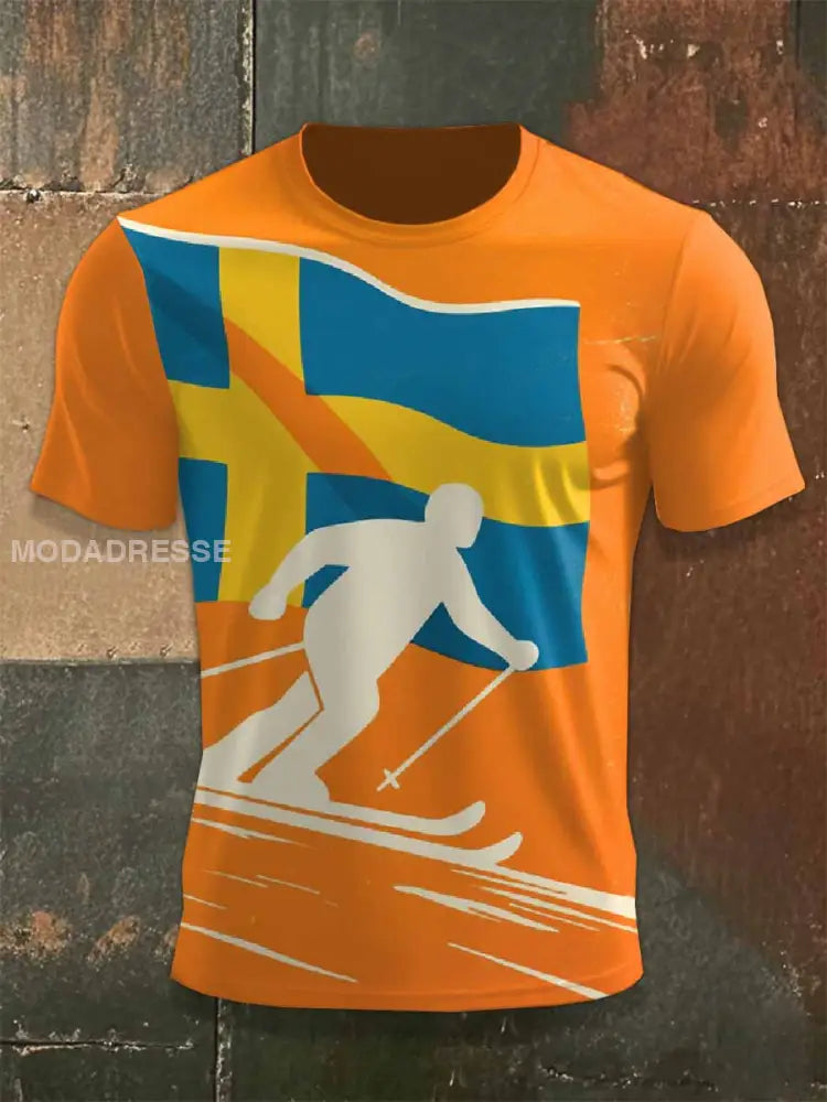 Tryckt Vintage Fashion Loose kort ärm T-shirt som bild / S