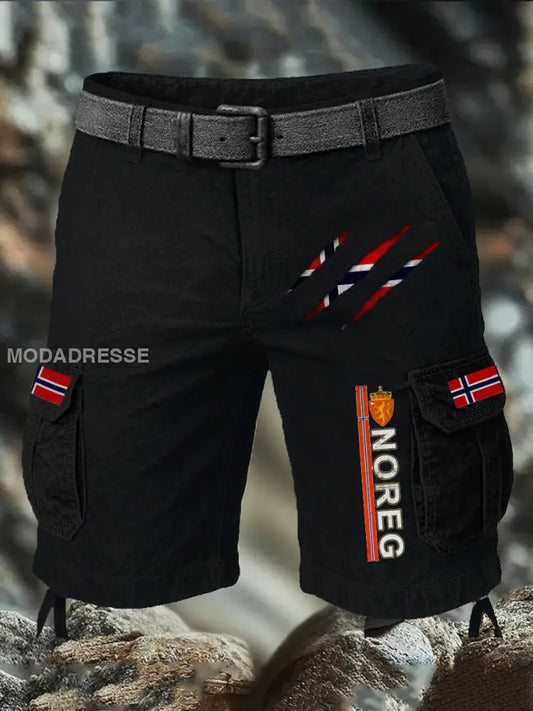 Trykt shorts for herrers flagg S