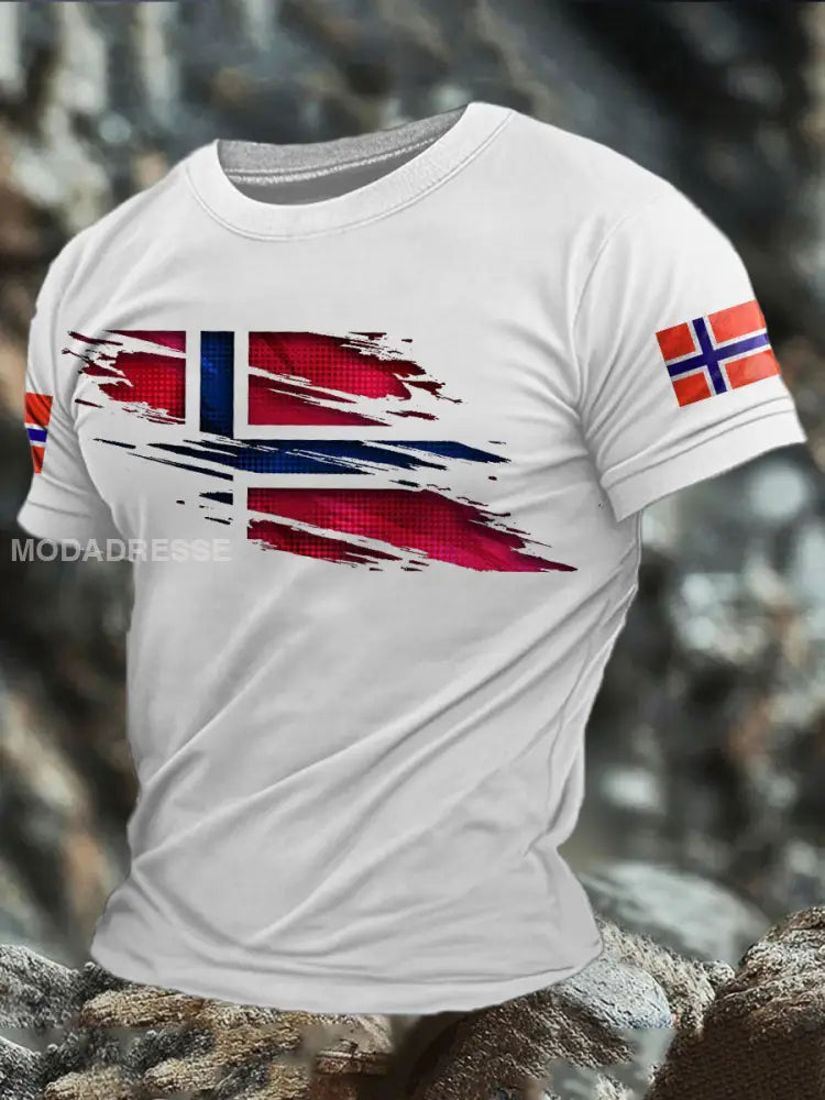 Trykt T-skjorte kvit / S