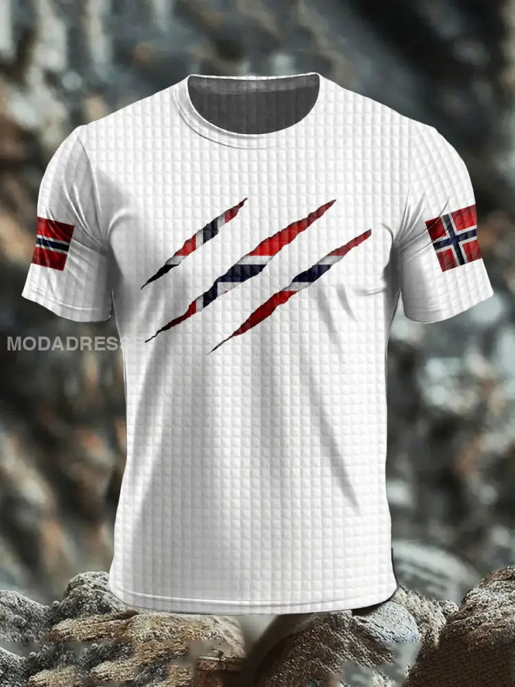 Trykt T-skjorte kvit / S