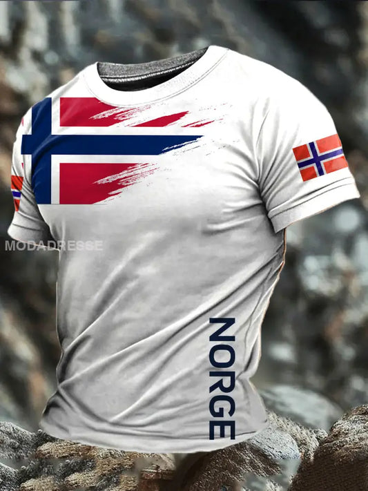 Trykt T-skjorte kvite / S