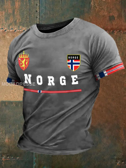 Trykt T-skjorte lyggrå / S