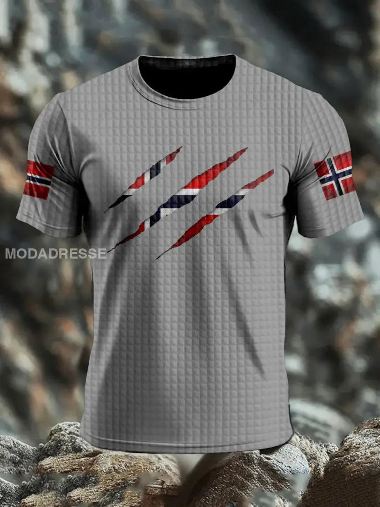 Trykt T-skjorte lysgrå / S