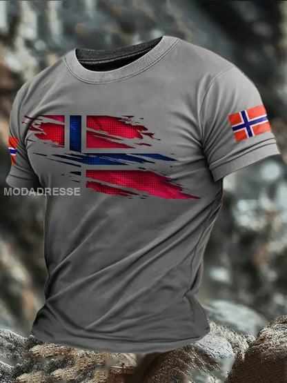 Trykt T-skjorte lysgrå / S