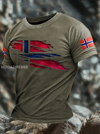 Trykt T-skjorte militær grønn / S