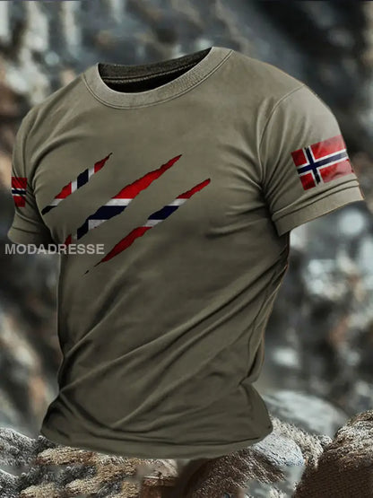 Trykt T-skjorte militær grønn / S