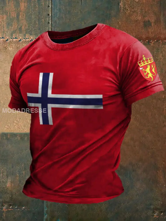 Trykt T-skjorte raud / S
