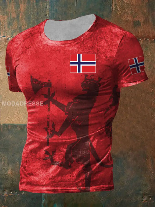 Trykt T-skjorte raud / S